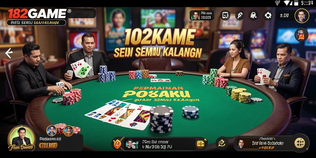 Screenshot gameplay Poker 182GAME dengan antarmuka yang menarik.