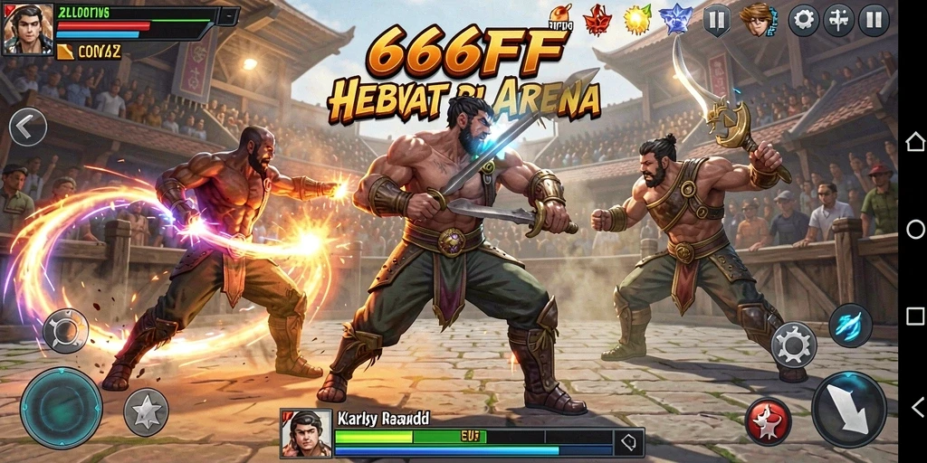 Gameplay 666FF dengan aksi pertarungan yang intens.