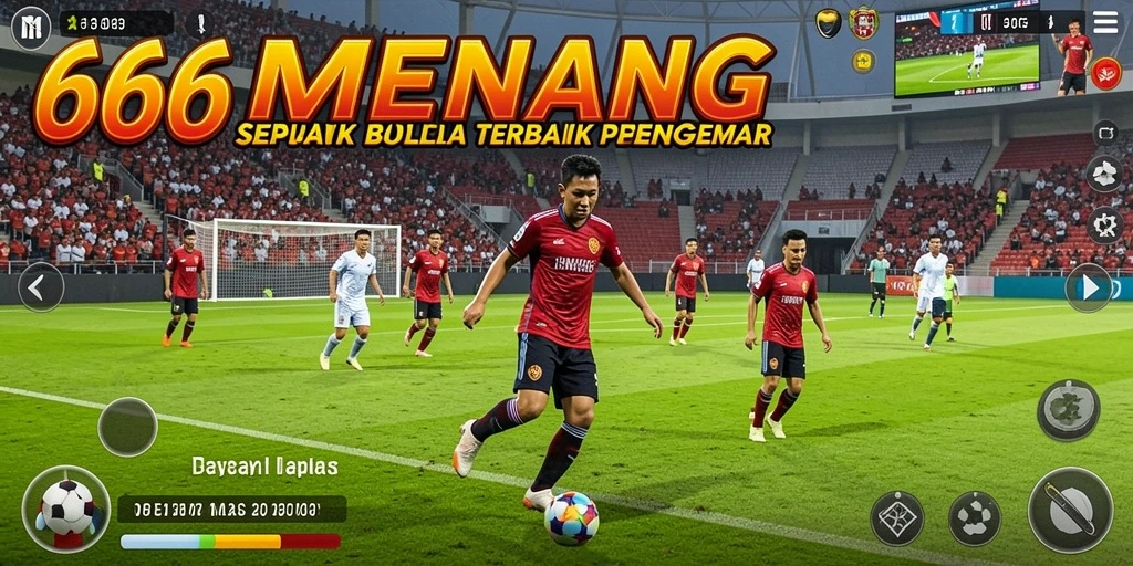 Tampilan gameplay mendebarkan dalam permainan sepak bola 666MENANG.
