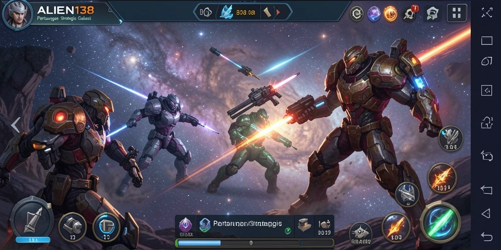 Gameplay menarik yang menggambarkan pertarungan dan eksplorasi galaksi.