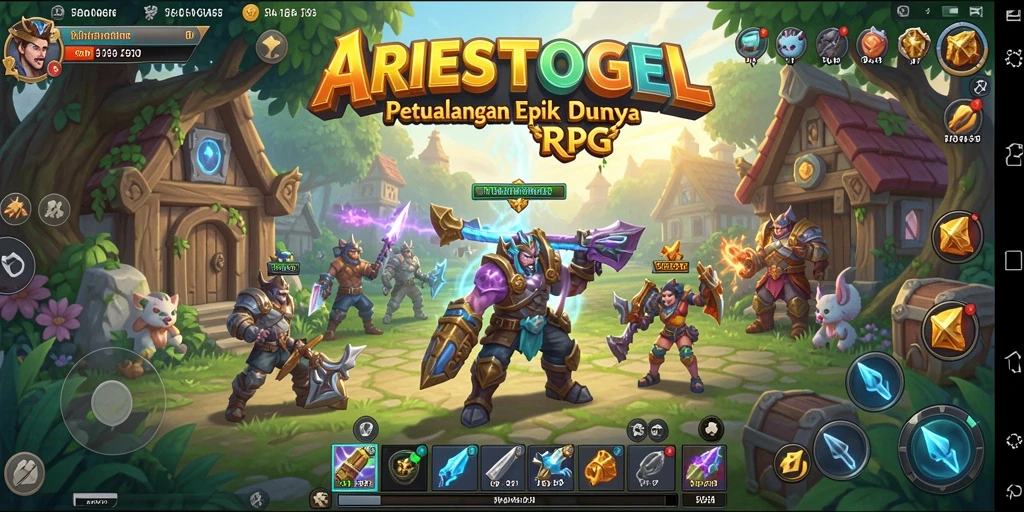 Tampilan gameplay ARIESTOGEL yang mendebarkan dalam pertempuran RPG.