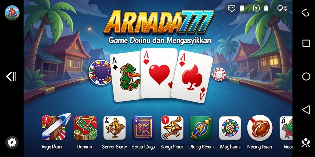 Tampilan menarik dari gameplay Domino di ARMADA777