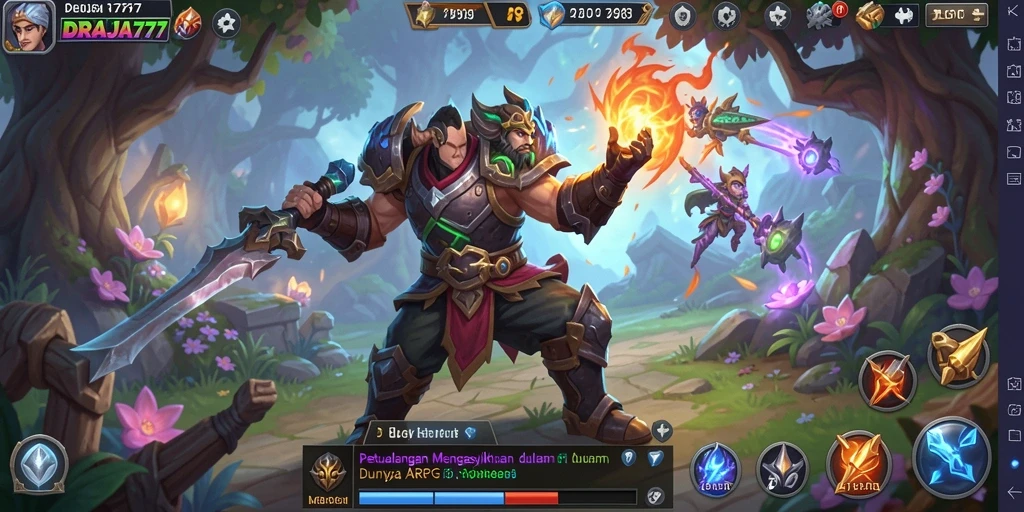 Screenshot menampilkan aksi epic dalam gameplay ARPG DRAJA777.