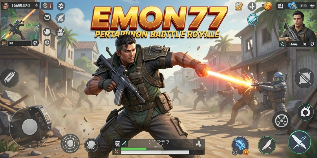 Tampilan gameplay epic di EMON77 dalam Battle Royale.
