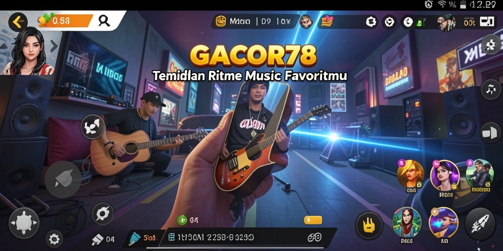 Tampilan gameplay GACOR78 dengan berbagai pilihan lagu dan mode permainan.