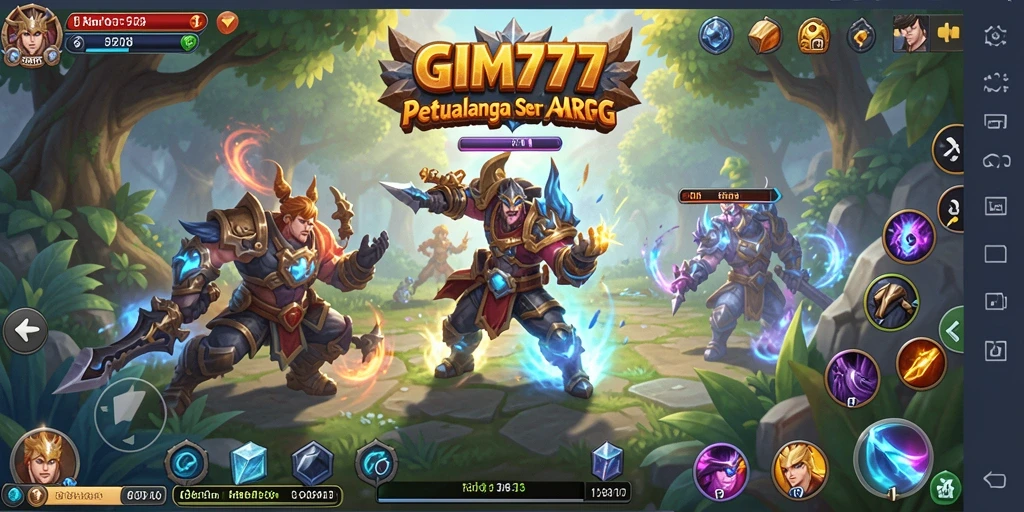 Screenshot gameplay GIM777 yang menampilkan pertempuran epik di dunia ARPG.
