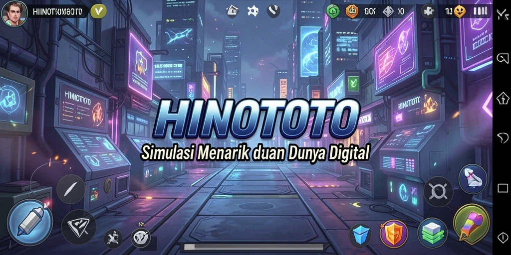 Tampilan gameplay HINOTOTO dengan karakter dan lingkungan yang colorful.