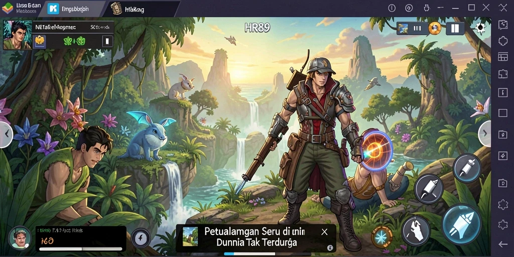 Tampilan gameplay HR89 yang mendebarkan dalam dunia petualangan.