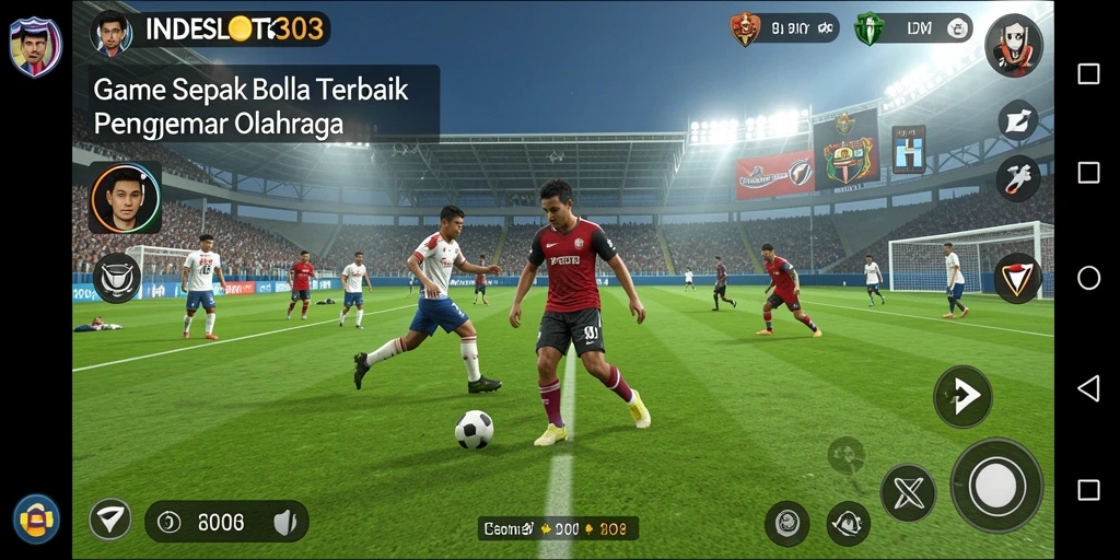 Tampilan gameplay mendebarkan dalam INDESLOT303, penuh aksi sepak bola.