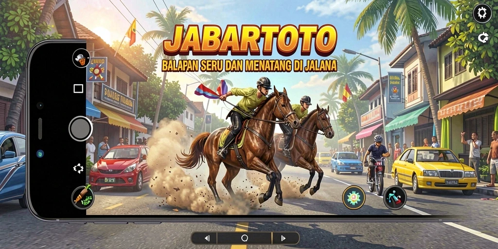Screenshot gameplay JABARTOTO menampilkan aksi balapan yang memukau dan menarik.