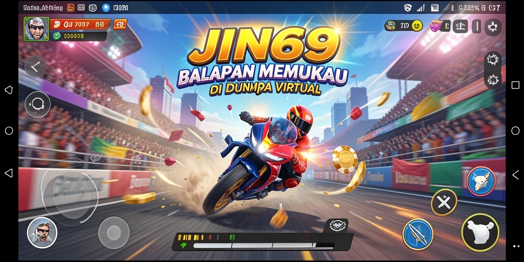 Tampilan memukau dari gameplay balapan di JIN69.