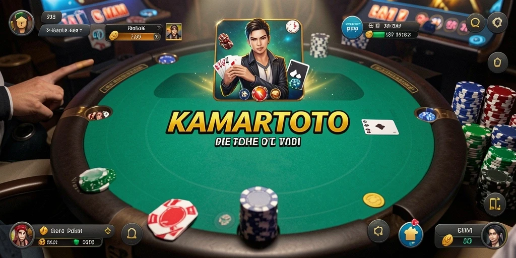 Screenshot utama KAMARTOTO menampilkan gameplay poker yang mendebarkan.