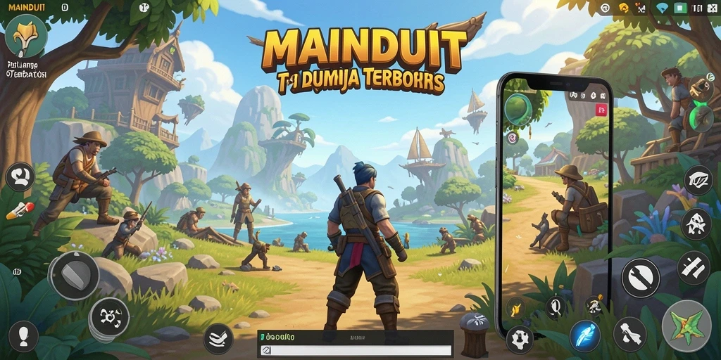 Tangkapan layar MAINDUIT menunjukkan dunia yang luas dan gameplay yang dinamis.