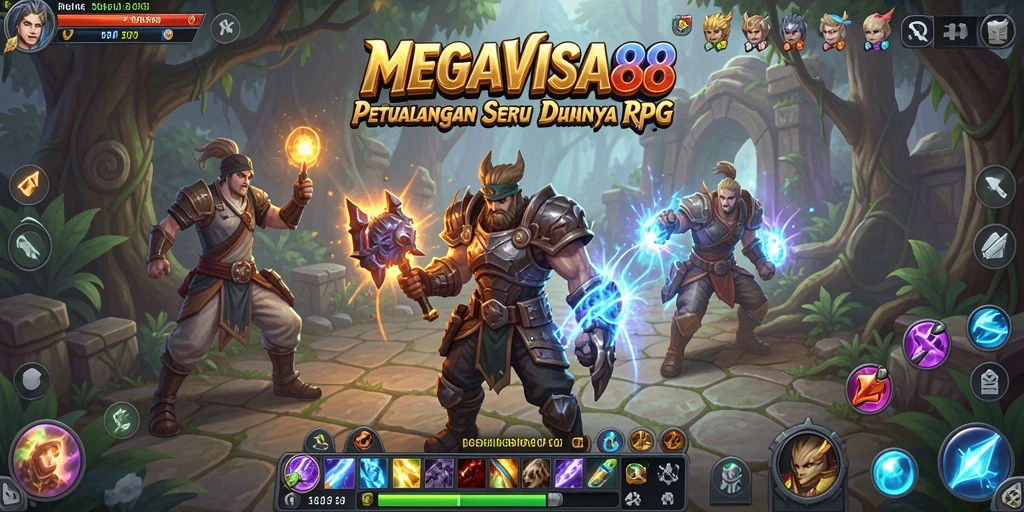 Tangkapan layar gameplay <strong>MEGAVISA88</strong> yang menunjukkan pertarungan epik di dunia RPG.