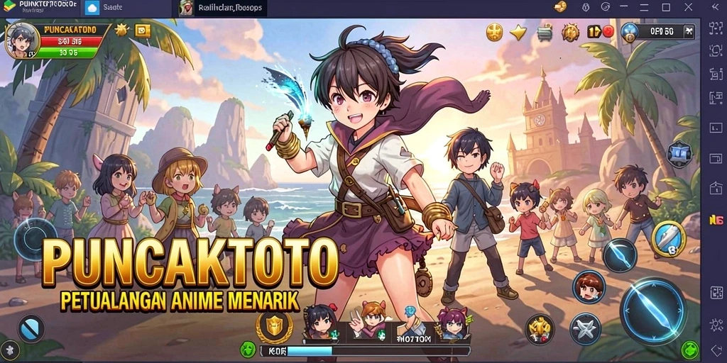 Tampilan gameplay PUNCAKTOTO yang penuh aksi dari karakter anime.