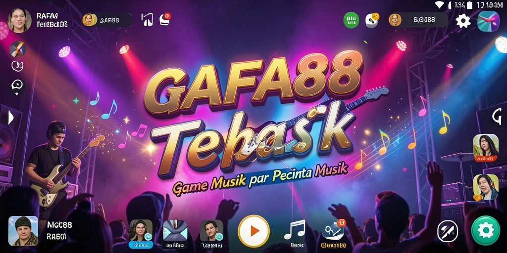 Tampilan gameplay seru dengan berbagai pilihan lagu menarik.