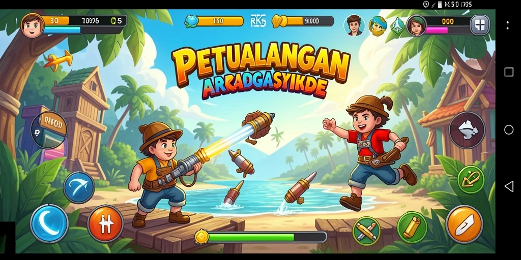 Tangkapan layar RK55 menampilkan aksi seru dalam gameplay Arcade.