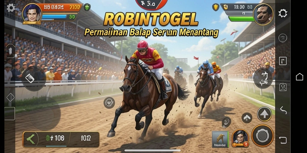 Screenshot ROBINTOGEL menampilkan aksi balapan yang seru dan grafik memukau.