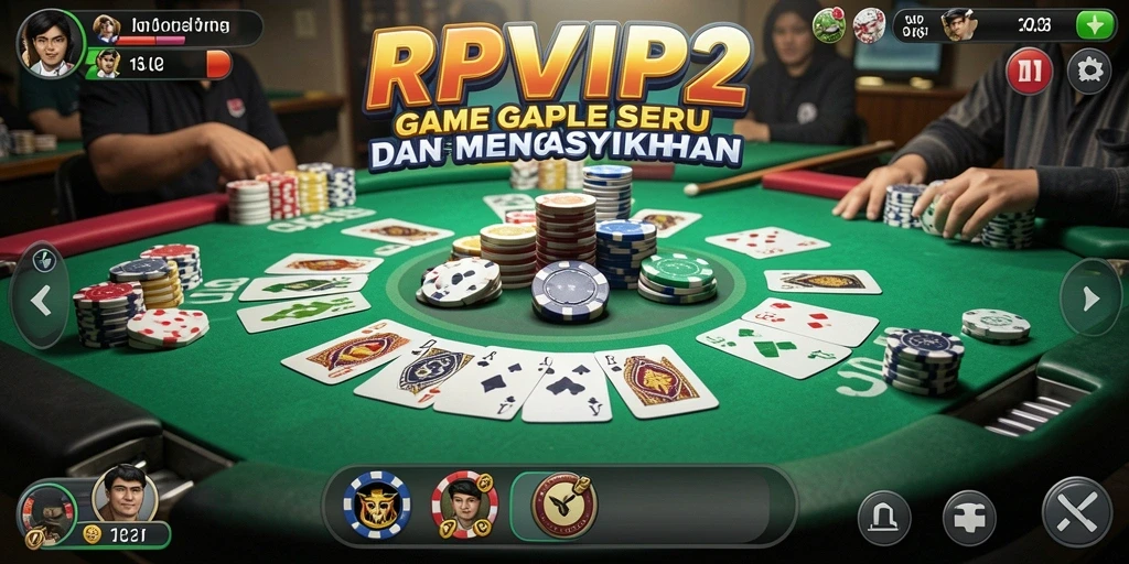 Screenshot gameplay RPVIP2 menampilkan suasana seru permainan Gaple.