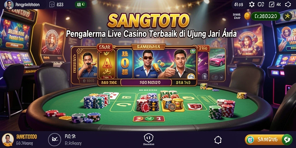 Screenshot SANGTOTO menampilkan dealer profesional dalam sesi Live Casino.