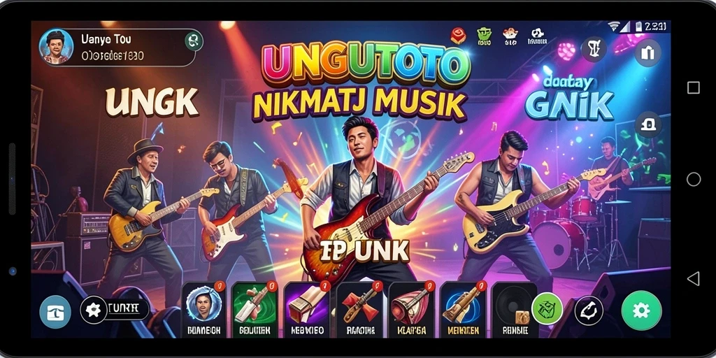 Tampilan gameplay UNGUTOTO dengan interaksi musik yang asyik.