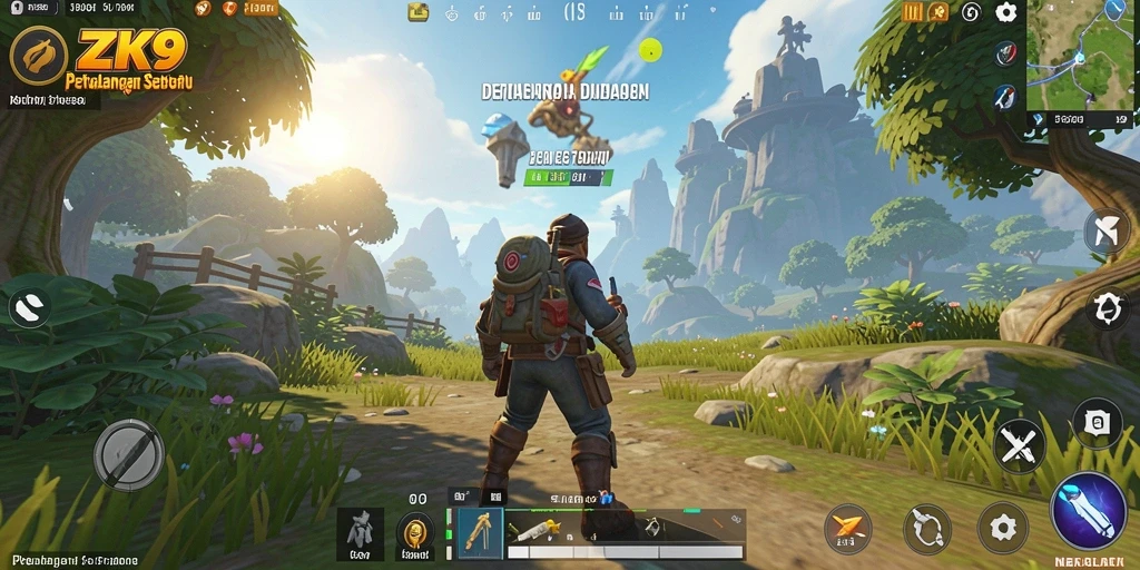 Screenshot gameplay ZK9 yang menunjukkan petualangan seru di dunia terbuka.